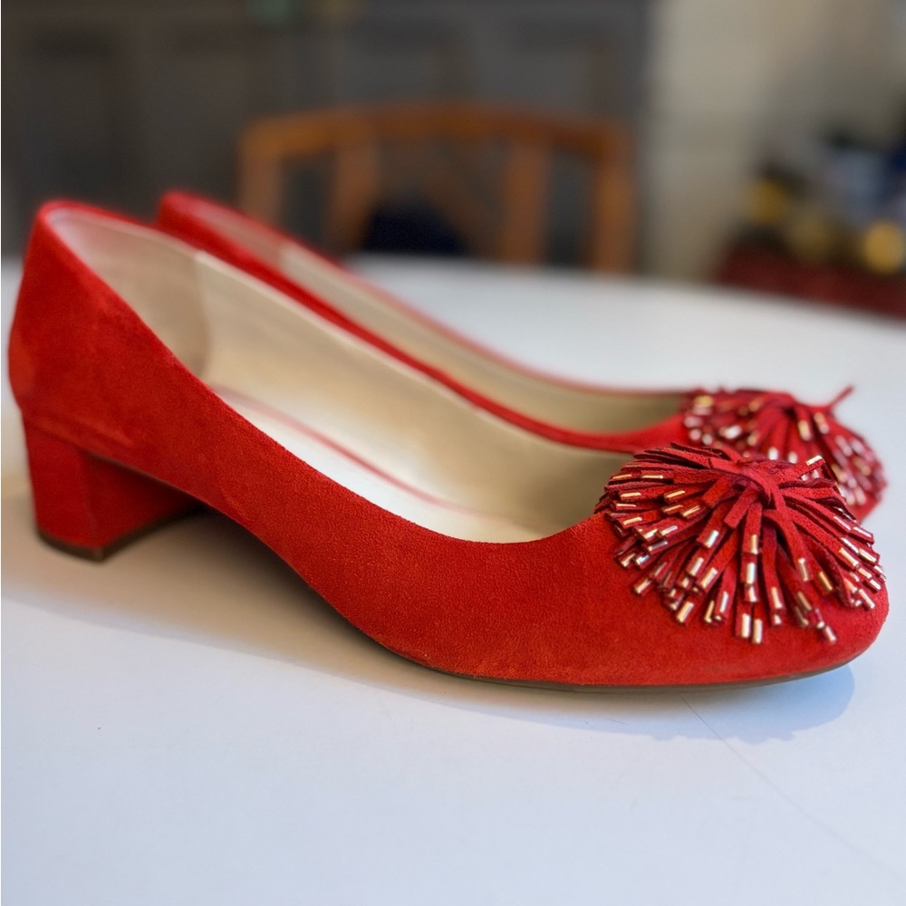 Anne Klein Suede Red short Heels